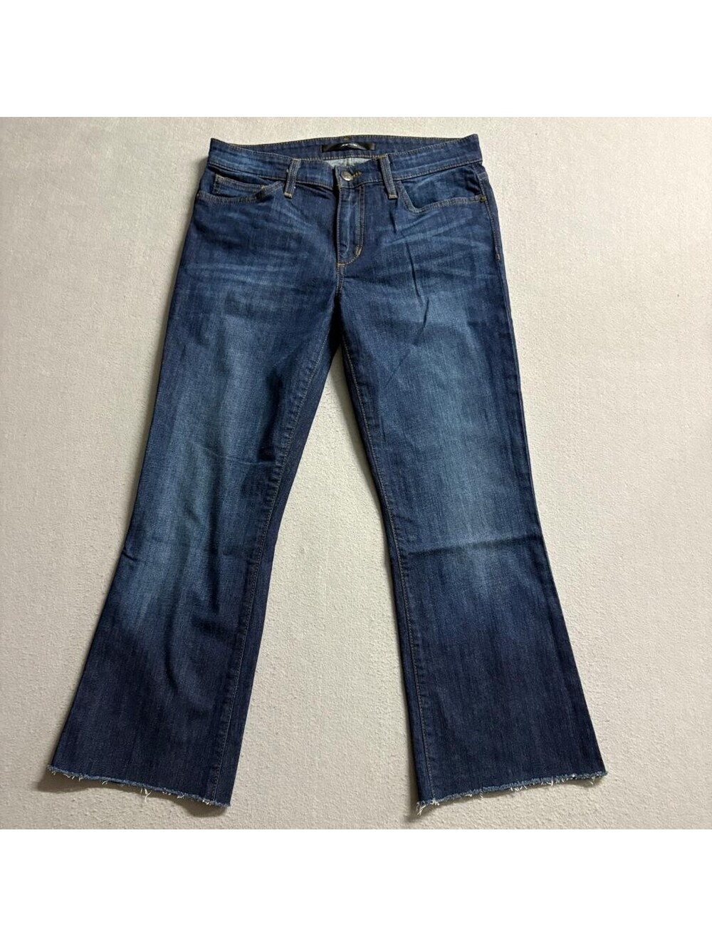Joe's Jeans Petite Bootcut Size 28 Womens Blue Denim Raw Hem Stretch Jeans